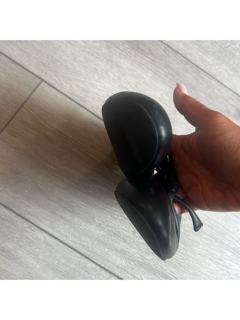 Silent D Bella black leather slip on tie ballet flats size 37/6 - Picture 10 of 14
